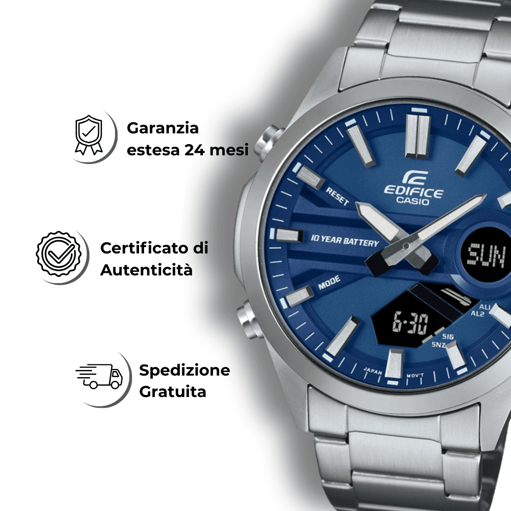 Orologio al quarzo Casio Edifice EFV-C120D-2AEF con certificazione di autenticità Casio