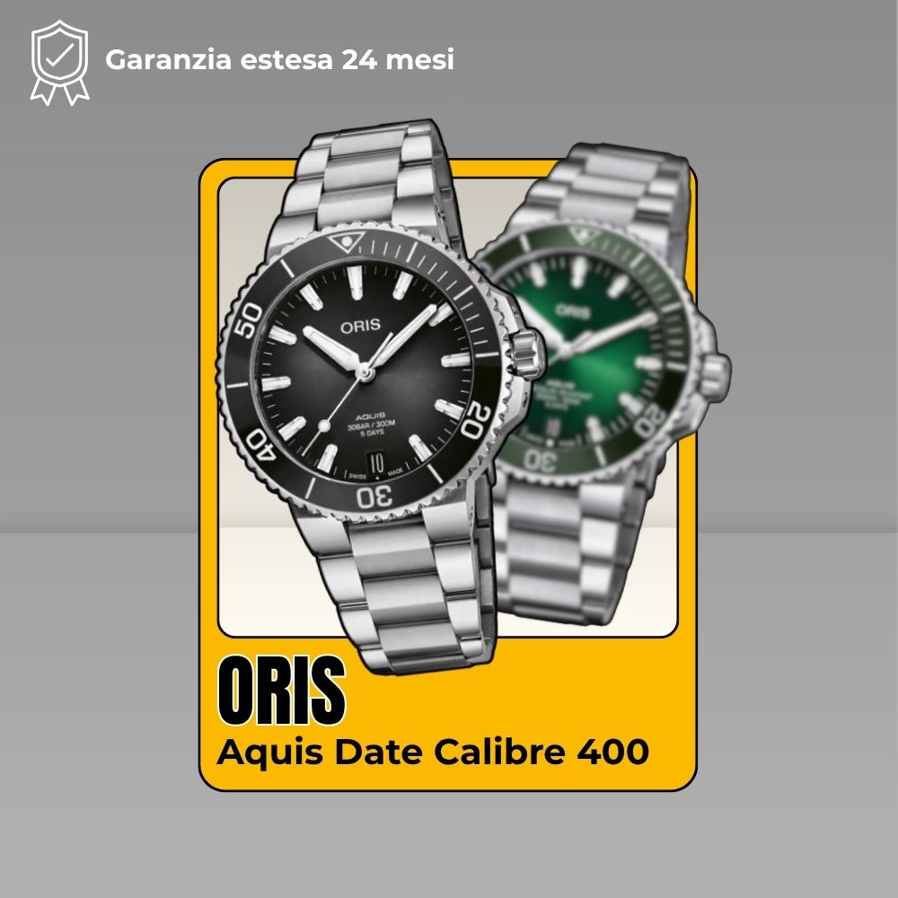 Orologi subacquei Oris Aquis Date nuovi con garanzia ufficiale estesa e certificato di autenticità.