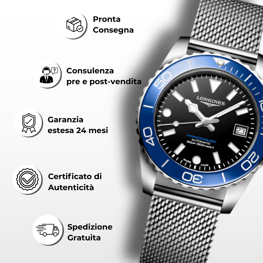 Longines Hydroconquest L3.779.4.90.6 pronta consegna spedizione gratuita