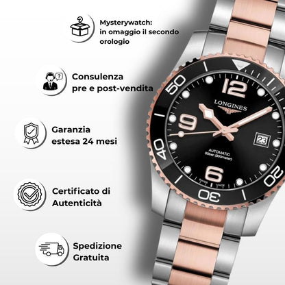 Longines HydroConquest Diver L3.781.3.58.7 - Quadrante Nero