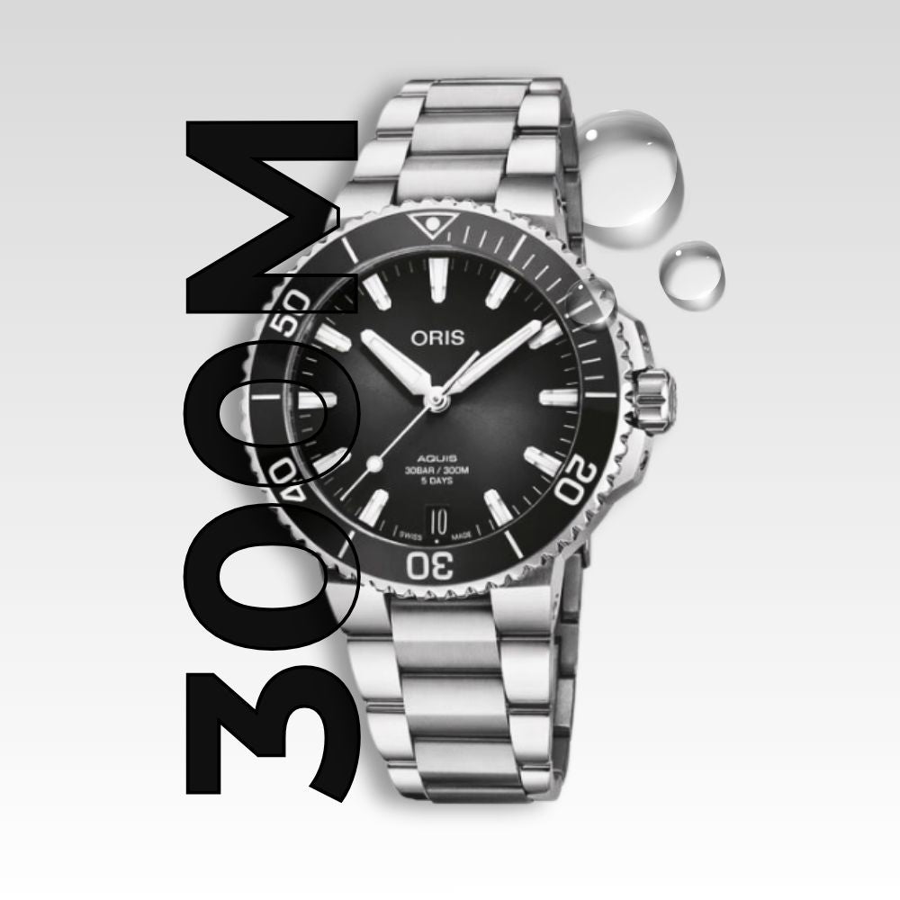 Orologio diver professionale Oris Aquis Date impermeabile fino a 300 metri o 30 bar ideale per immersioni.