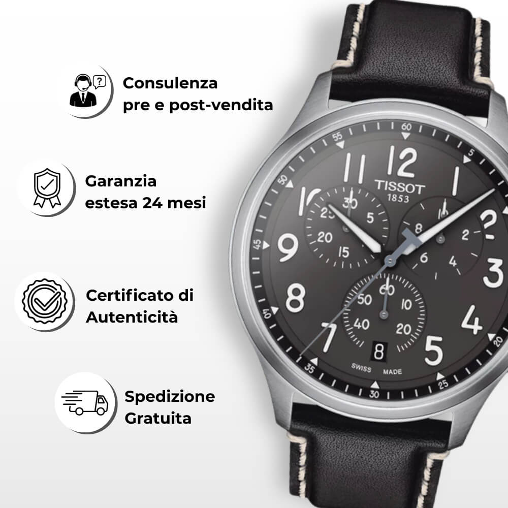 Servizi YouWatchTime: spedizione gratuita, certificato di autenticità e garanzia 24 mesi su orologi Tissot nuovi.