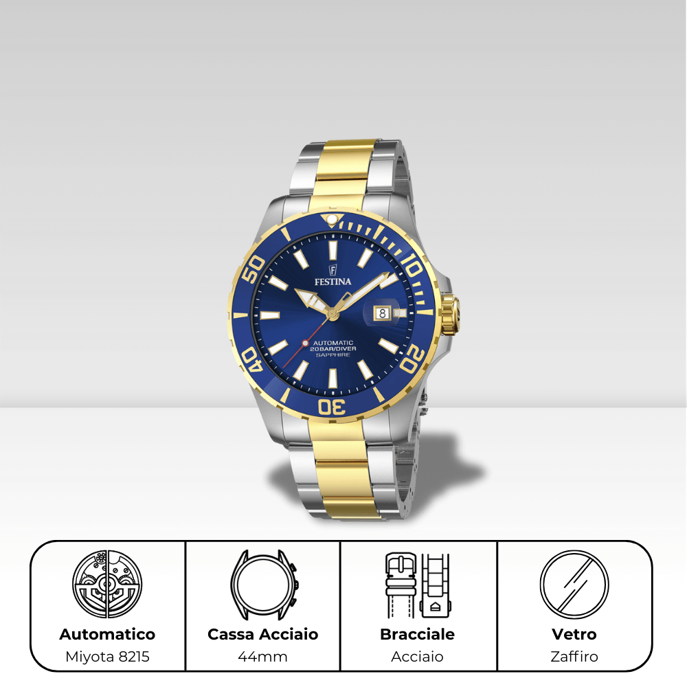 Orologio automatico Festina con cassa e bracciale in acciaio F20532/2