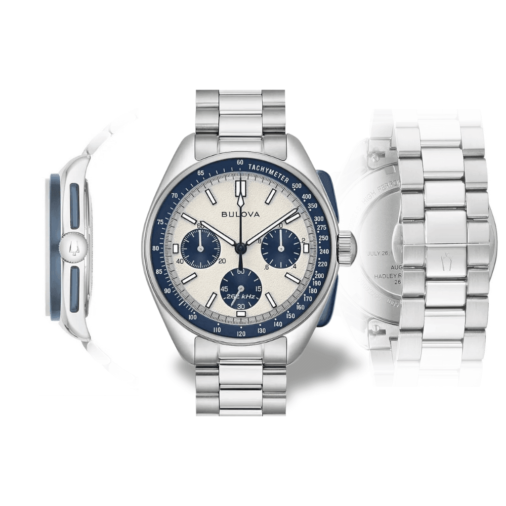 Orologio Bulova bracciale con chiusura deployante e cassa acciaio, Lunar Pilot Heritage 98k112
