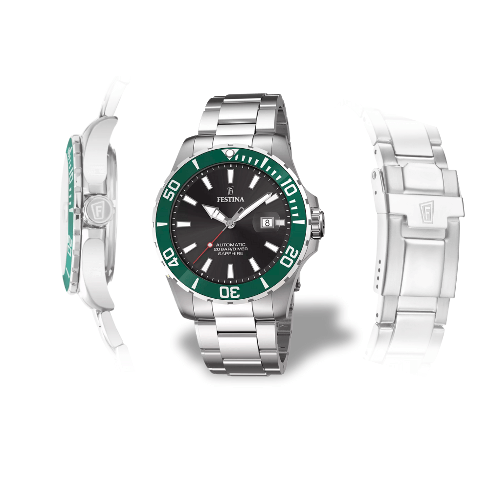 Orologio automatico con cassa in acciaio e bracciale in acciaio. Festina F20531/2