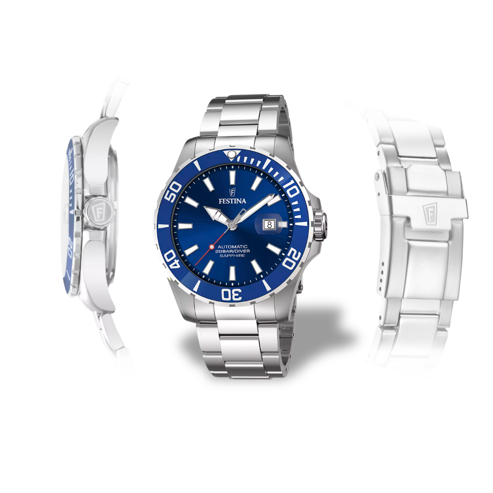 Orologio con cassa in acciaio e bracciale in acciaio, con chiusura deployante. Festina f20531/3