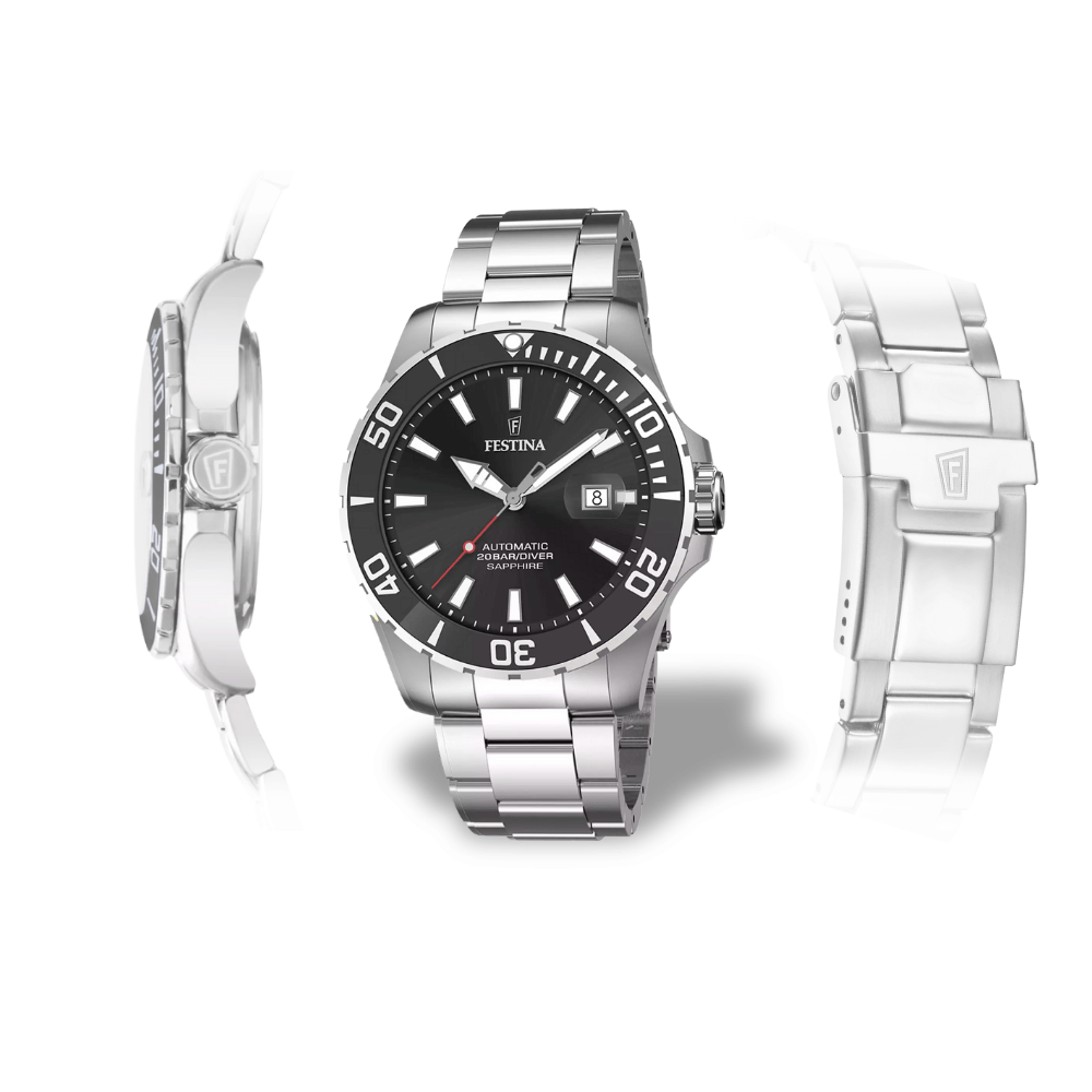 Orologio cassa in acciaio e bracciale in acciaio, con chiusura deployante. Festina F20531/4