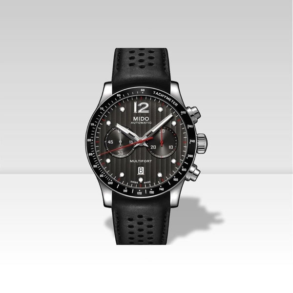 Orologio cronografo uomo Mido Multifort M0256271606100. Orologio con cinturino cuoio sportivo