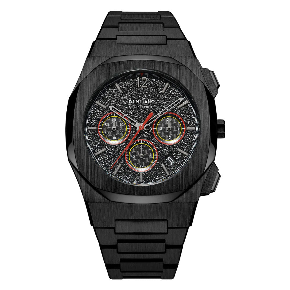 Orologio acciaio nero da polso uomo D1 Milano Sprint Chronograph