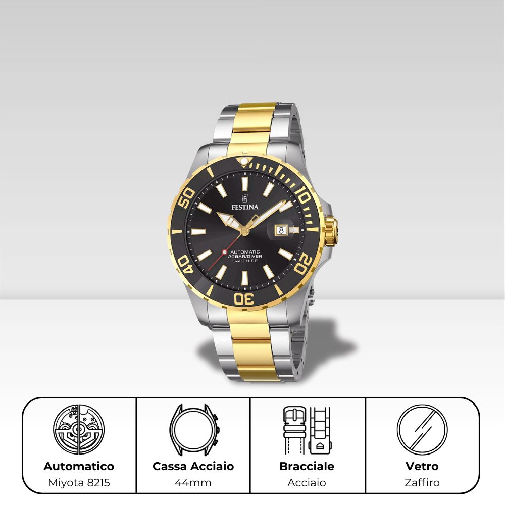 Orologio Festina Sub automatico con cassa e bracciale in acciaio f20532/2