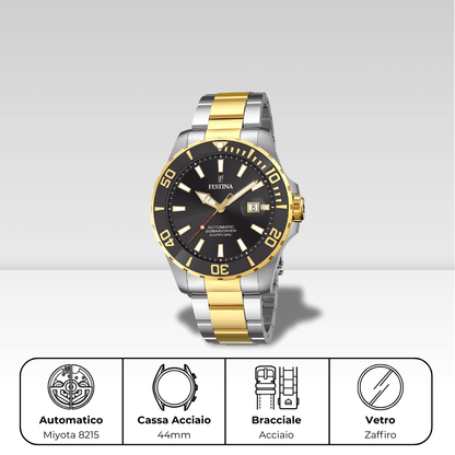 Orologio Festina Sub automatico con cassa e bracciale in acciaio f20532/2