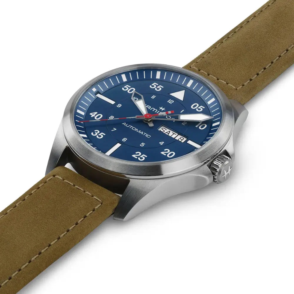 Orologio Automatico uomo | Hamilton - Khaki Aviation Pilot Day Date Auto “Air‑Glaciers" - H64655941