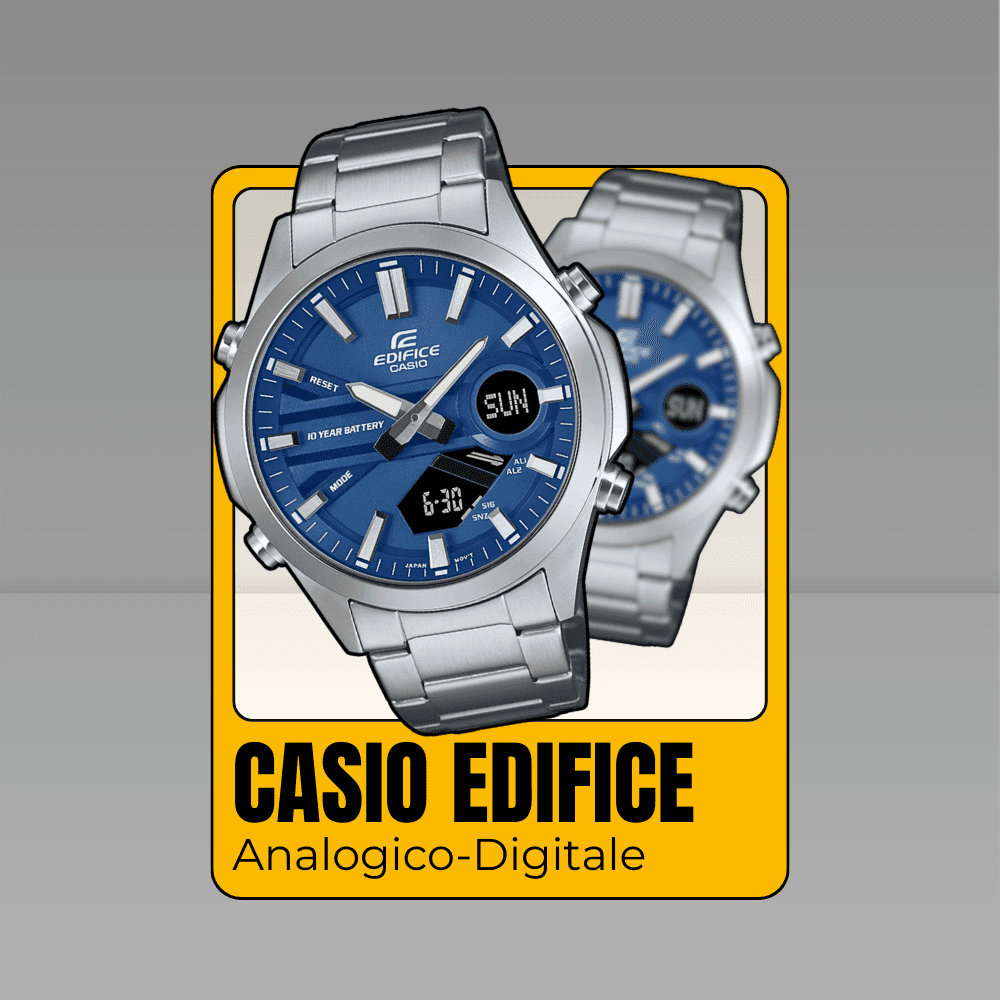 Orologio al quarzo Casio Edifice EFV-C120D-2AEF: Analogico-digitale, multifunzione con fuso orari e  cronometro