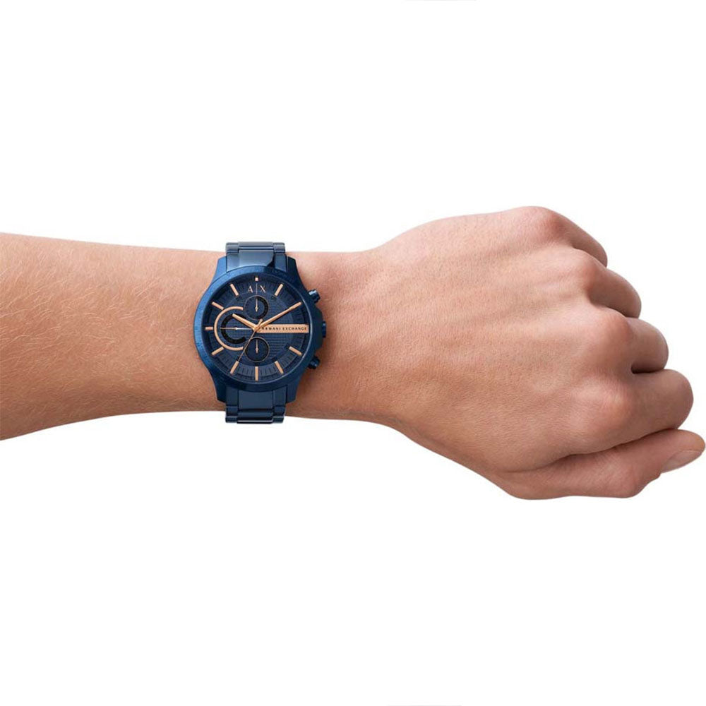 Orologio da polso uomo acciaio blu Armani Emporio Exchange Hampton AX2430