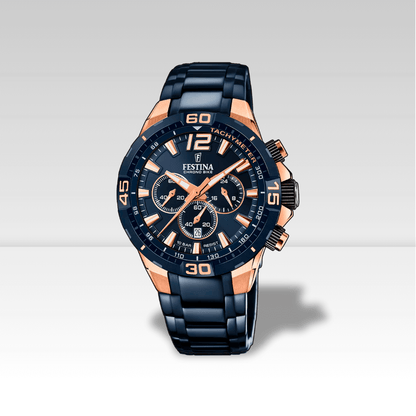 Orologio al quarzo con cronografo, tachimetro e impermeabile fino a 100m. Festina f20524_1