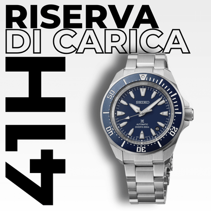 Orologio automatico con riserva di carica di 41 ore, Seiko Prospex Samurai srpl13. Movimento calibro 4R35