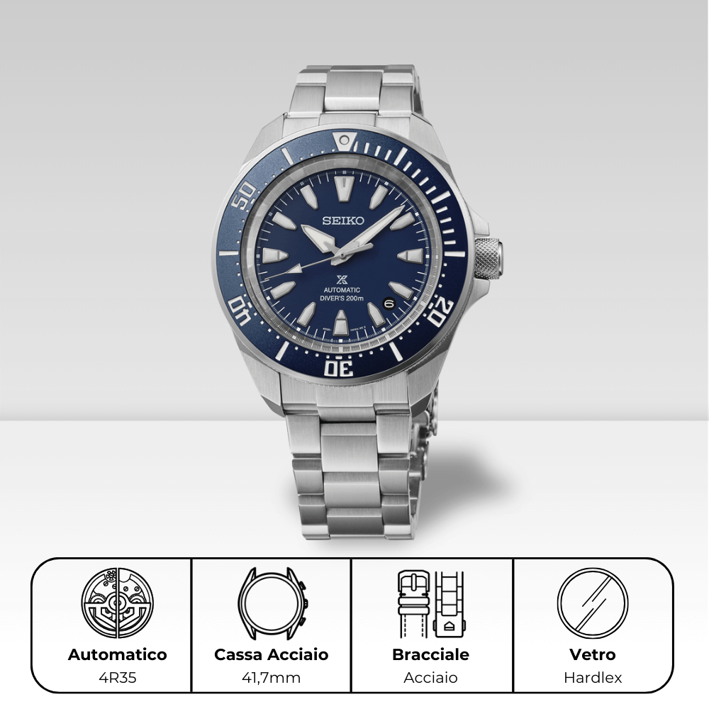 Orologio Seiko automatico con cassa 41,7mm e bracciale acciaio, Samurai srpl51k1