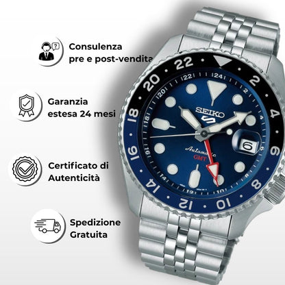 Seiko SSK003K1 originale certificato, orologio automatico da collezione con funzione secondo fuso orario.