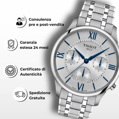 Orologio Tissot Chemin Des Tourelles - T1394621103800 - Cronografo con bracciale in acciaio