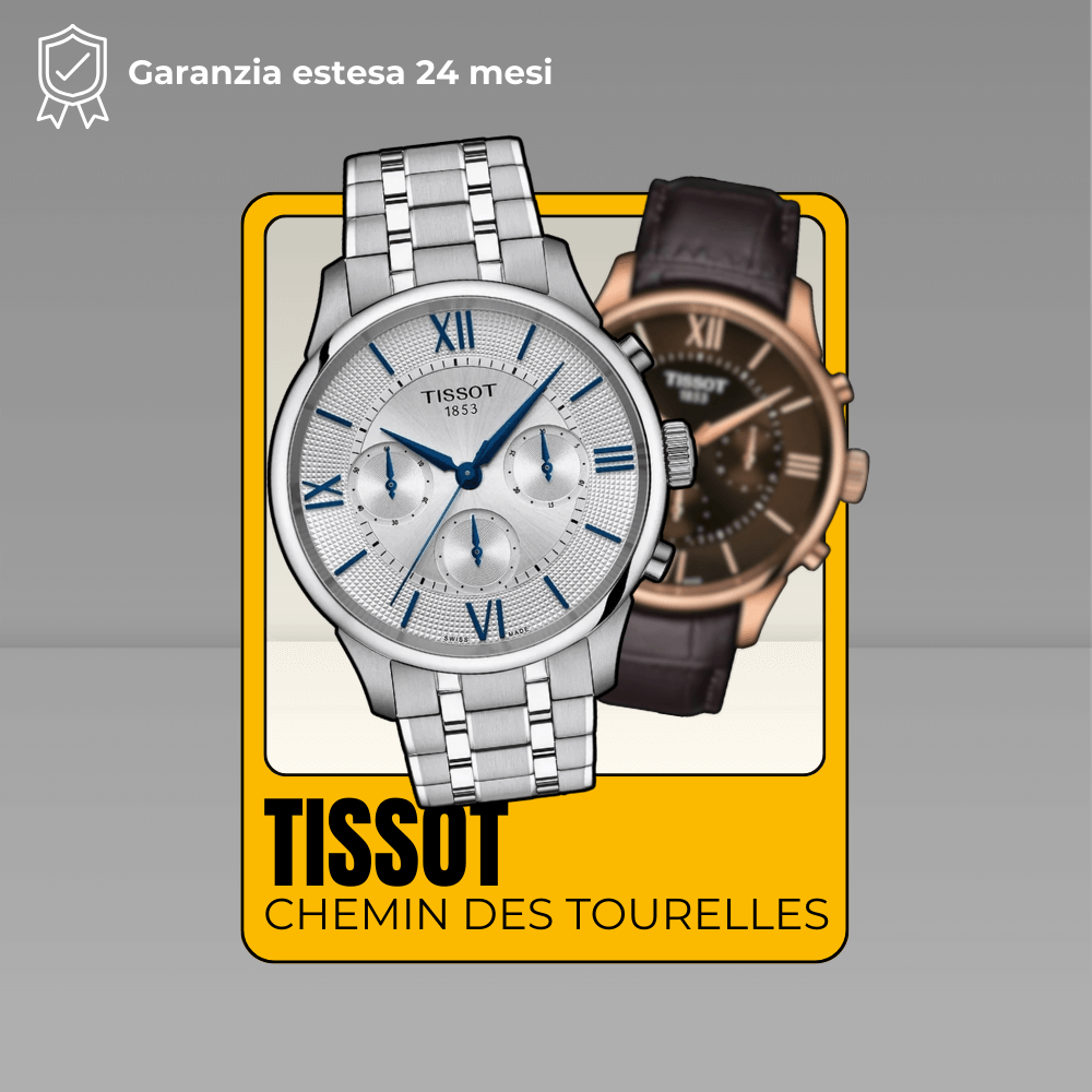 Orologio Tissot Chemin Des Tourelles - T1394621103800 - Cronografo con bracciale in acciaio