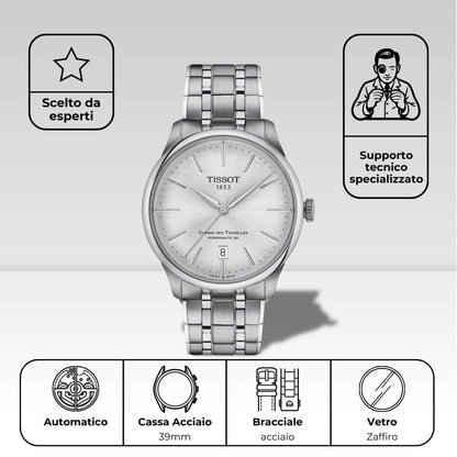 Tissot Chemin Des Tourelles Powermatic 80 - T1398071103100 - Bracciale in acciaio