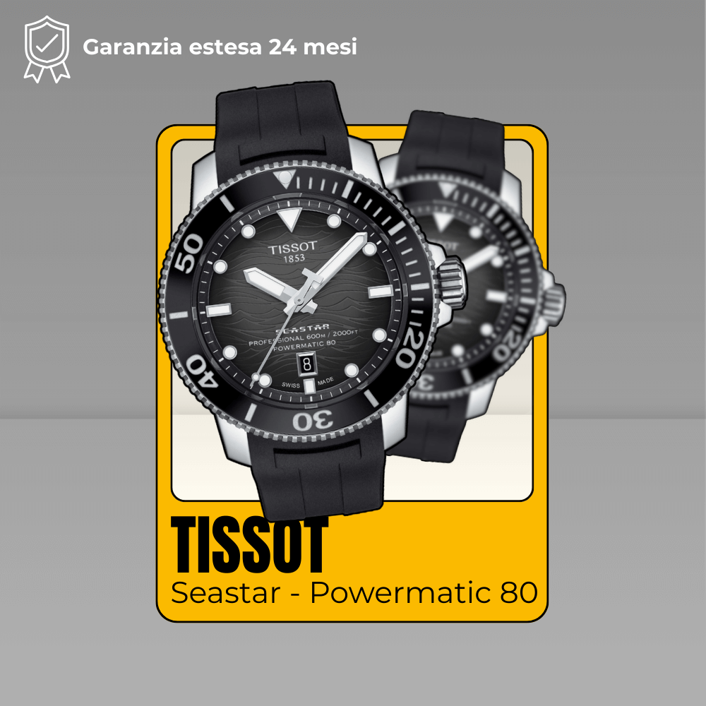 Orologio subacqueo Tissot Seastar 2000 nuovo con garanzia ufficiale estesa di 24 mesi.